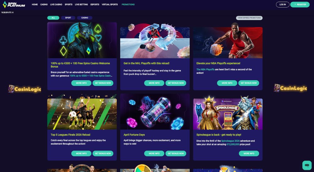 SpinPlatinum Casino welcome bonus, free spins offer, sportsbook welcome bonus